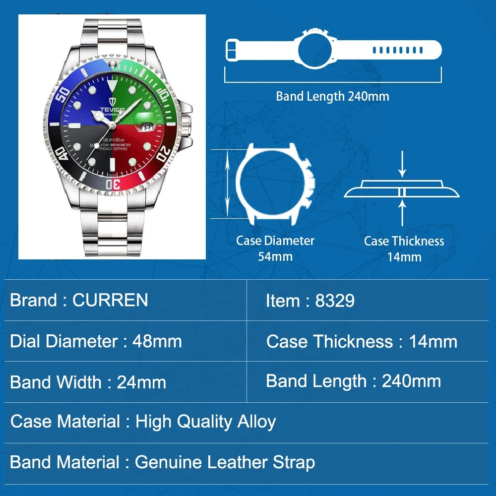 Часы TEVISE мужские автоматические механические роскошные|watch at|watch forwatches for men |