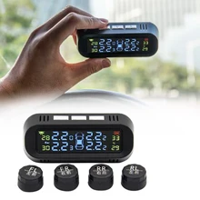 Сигнализация Солнечная зарядка беспроводной цифровой Авто температура Предупреждение ЖК дисплей аксессуары монитор давления в шинах высокий инструмент