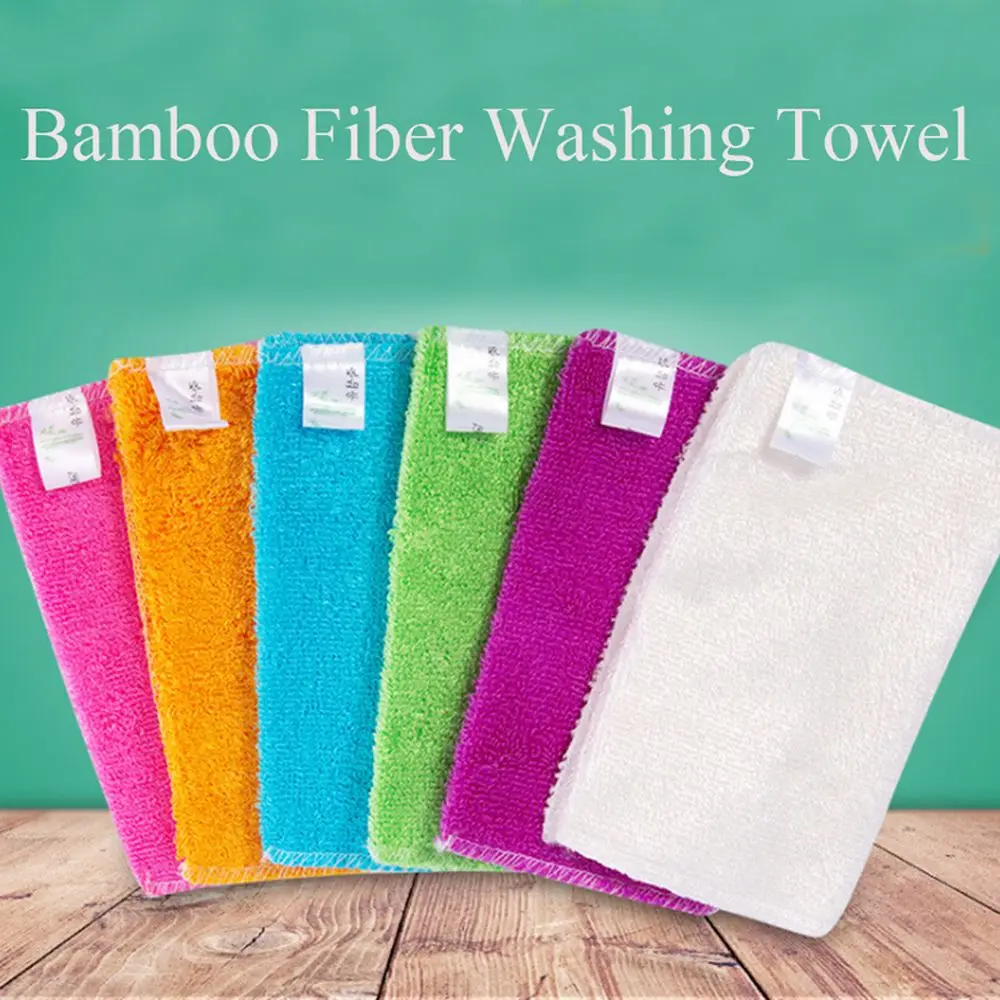 Dish cleaning cloth Anti-grease Bamboo Fiber Washing Kitchen Household Scouring Pad Magic Cleaning Rags 1/5PCS