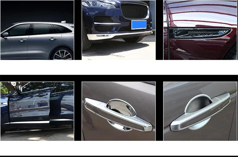 Для Jaguar f-pace хромированная внутренняя подстаканник AC vent дверная ручка Чаша формовочная отделка
