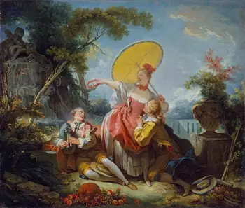

3 Hand Painted Art Paintings by College Teachers - The Musical Contest Rococo Jean-Honore Fragonard - Oil Painting on Canvas