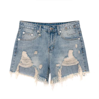 

2020 New Women Denim Short Ripped Jeans Casual Loose Summer High Waist Shorts
