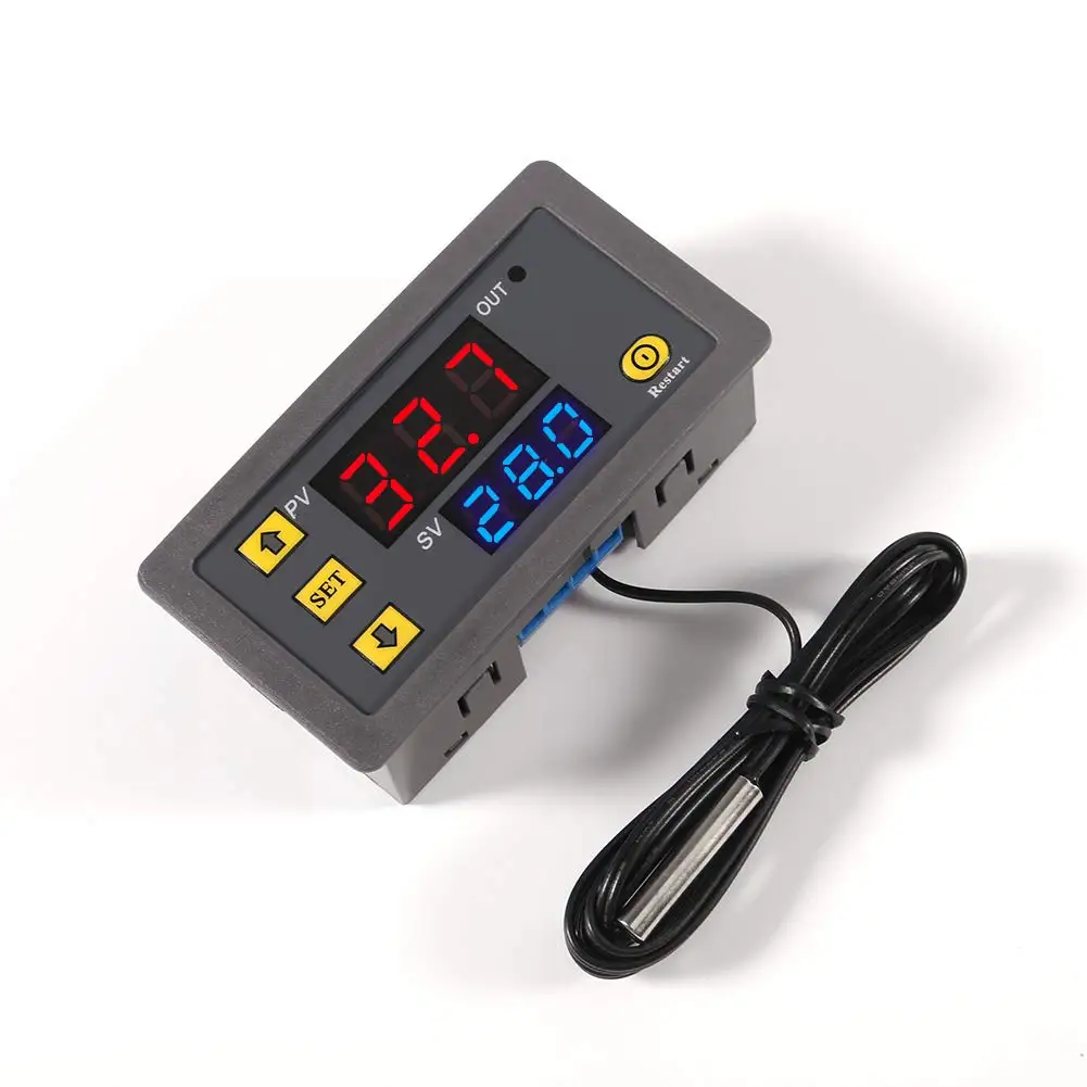 

W3230 12V 24V AC110-220V Probe line 20A Digital Temperature Control LED Display Thermostat With Heat/Cooling Control Instrument
