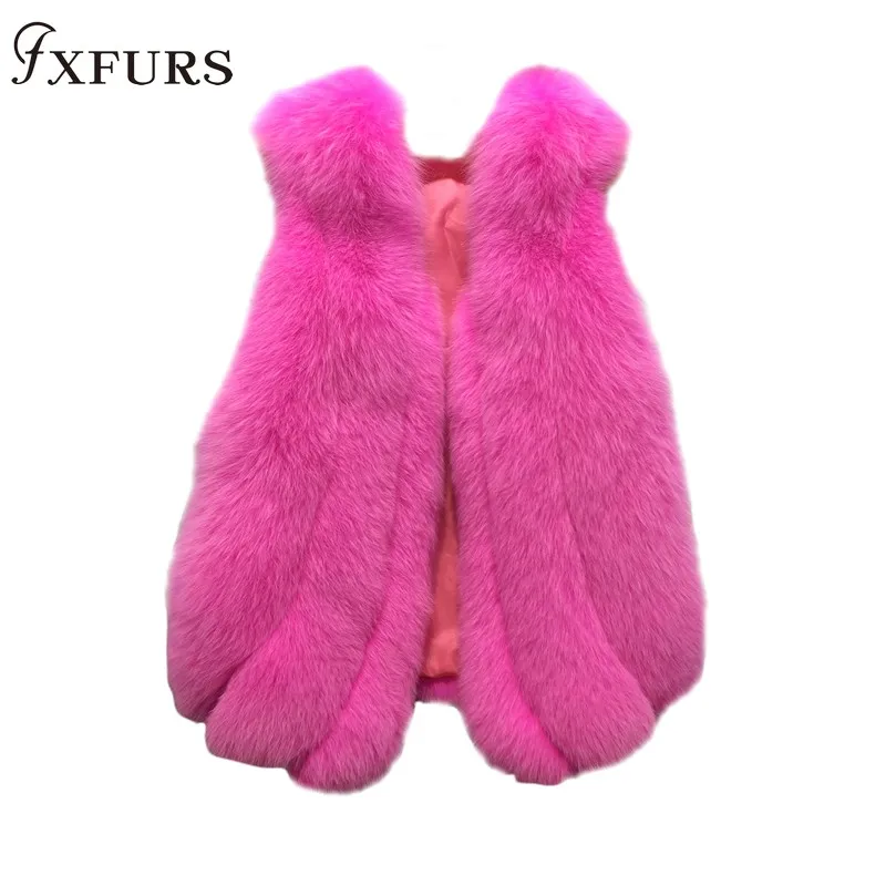 Женский меховой жилет FXFURS короткий из натурального меха лисы зимняя верхняя