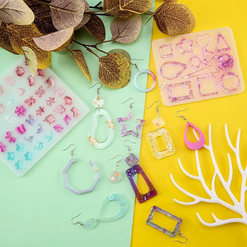 6 Pièces Moules Résine Époxy Fleur Moules En Silicone Pour Boucles D