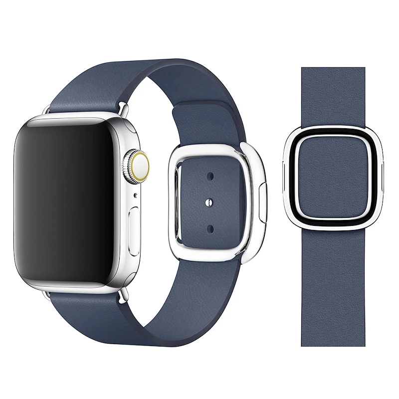 Band For Apple Watch Band 42mm 38mm Leather Loop Strap Modern Style Bracelet Accessories For iWatch Series 4 3 2 1 40/44mm - Цвет ремешка: 9 Dark blue