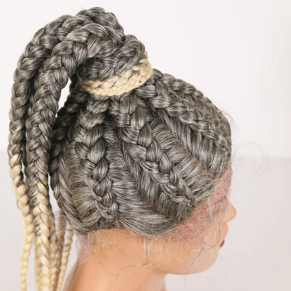 Braided Box Braids Wig Synthetic Lace Wigs for Women Long Hair Braids Wig High Temperature Fiber Cosplay Wigs Heat Resistant