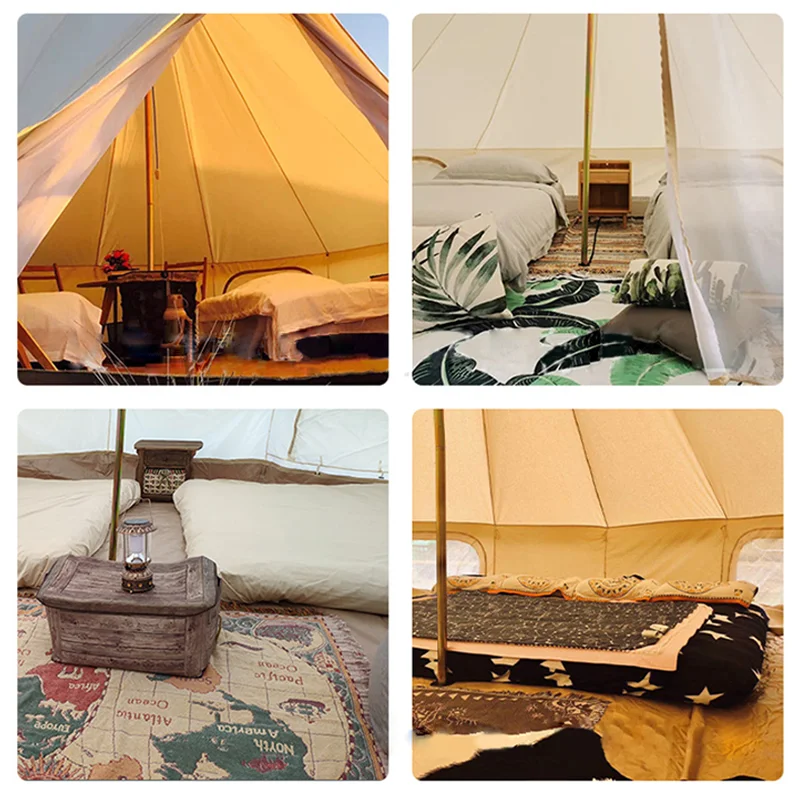 Всесезонная хлопчатобумажная Брезентовая палатка GR с колокольчиками