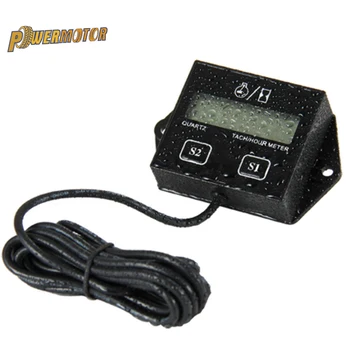 

New Digital Display Tachometer Engine Tach Hour Meter Gauge Inductive Display for Motorcycle Motor Stroke Replaceable Battery