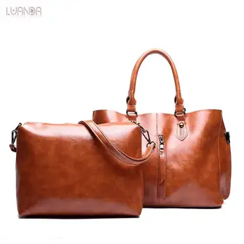 

2 Sets Casual Totes Fashion Women's Bag Leather Handbags High Quality Top-Handle bag Designer Composite Shoulder Bag For Lady