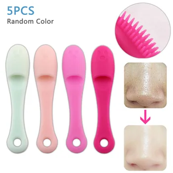 

5Pcs Silicone Beauty Washing Facial Brush Blackhead Extractor Face Cleansing Brush Tool Soft Deep Cleaning Face Pad Cleanser