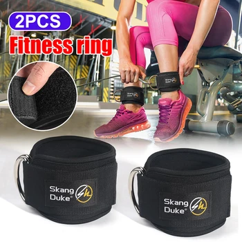 

2pcs Sport Ankle Straps Fitness Ankle Support Padded D-ring Adjustable Ankle Cuffs Gym Workouts Cable Machines Leg Exercises