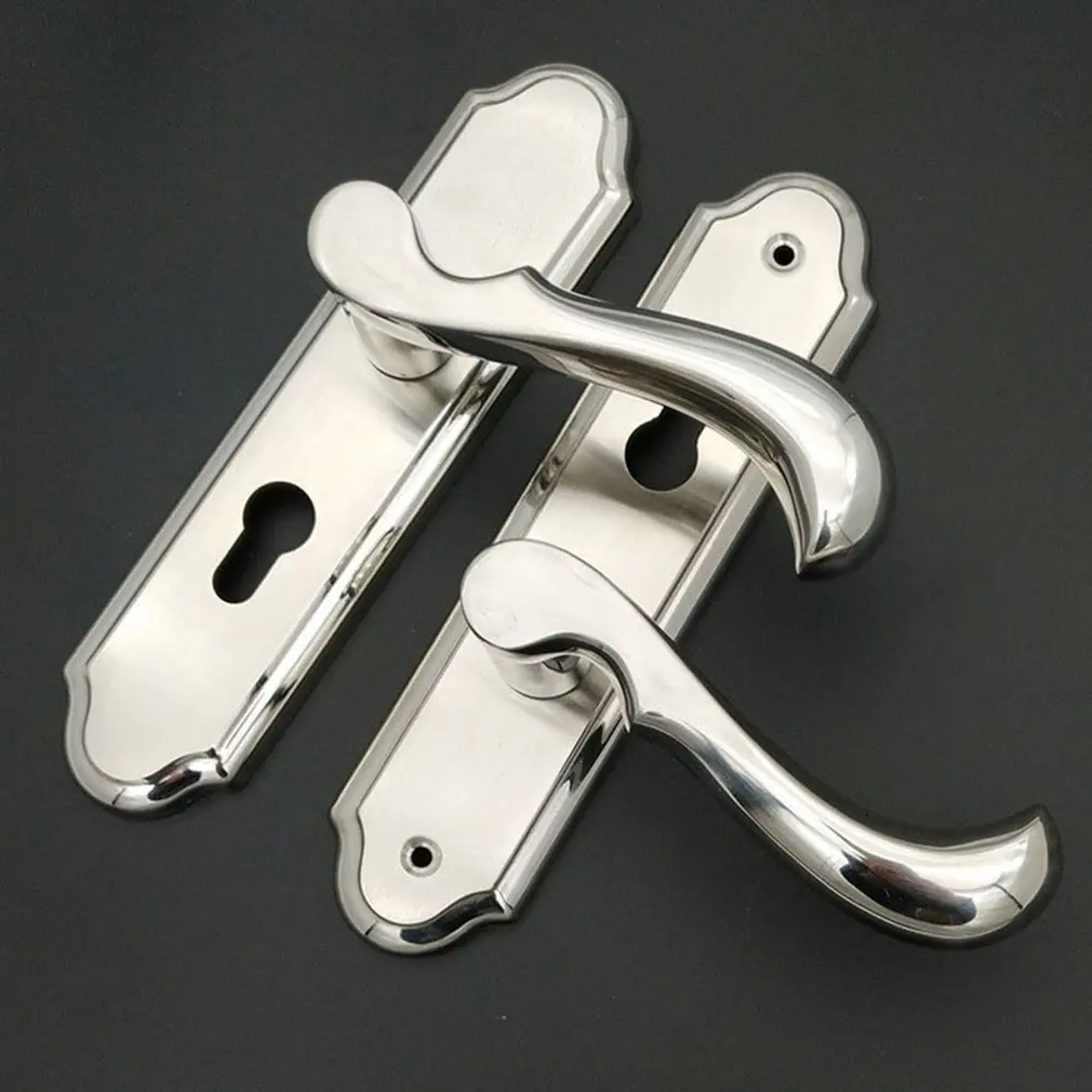 

Durable Door Handle Lock Cylinder Front Back Lever Latch Home Security w/ Keys Dual Latch Room Door Panel Security Locks