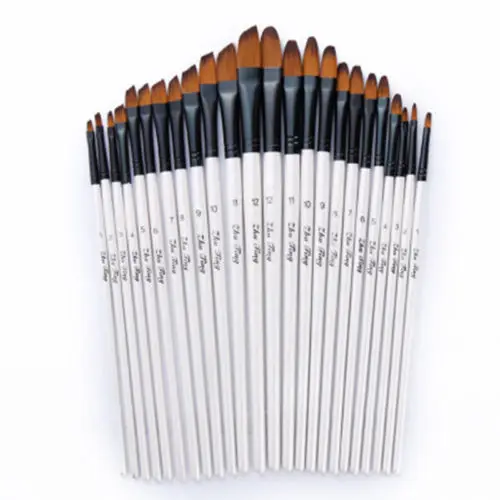 

12pcs/set Artist Paint Brushes Set Acrylic Oil Watercolour Painting Craft Art Model Paint By Number Pen Brushes