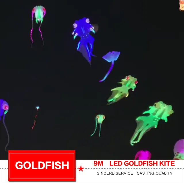 KITE led  goldfish  kite 3.0m*11m inflatable flying show kites soft kite 3