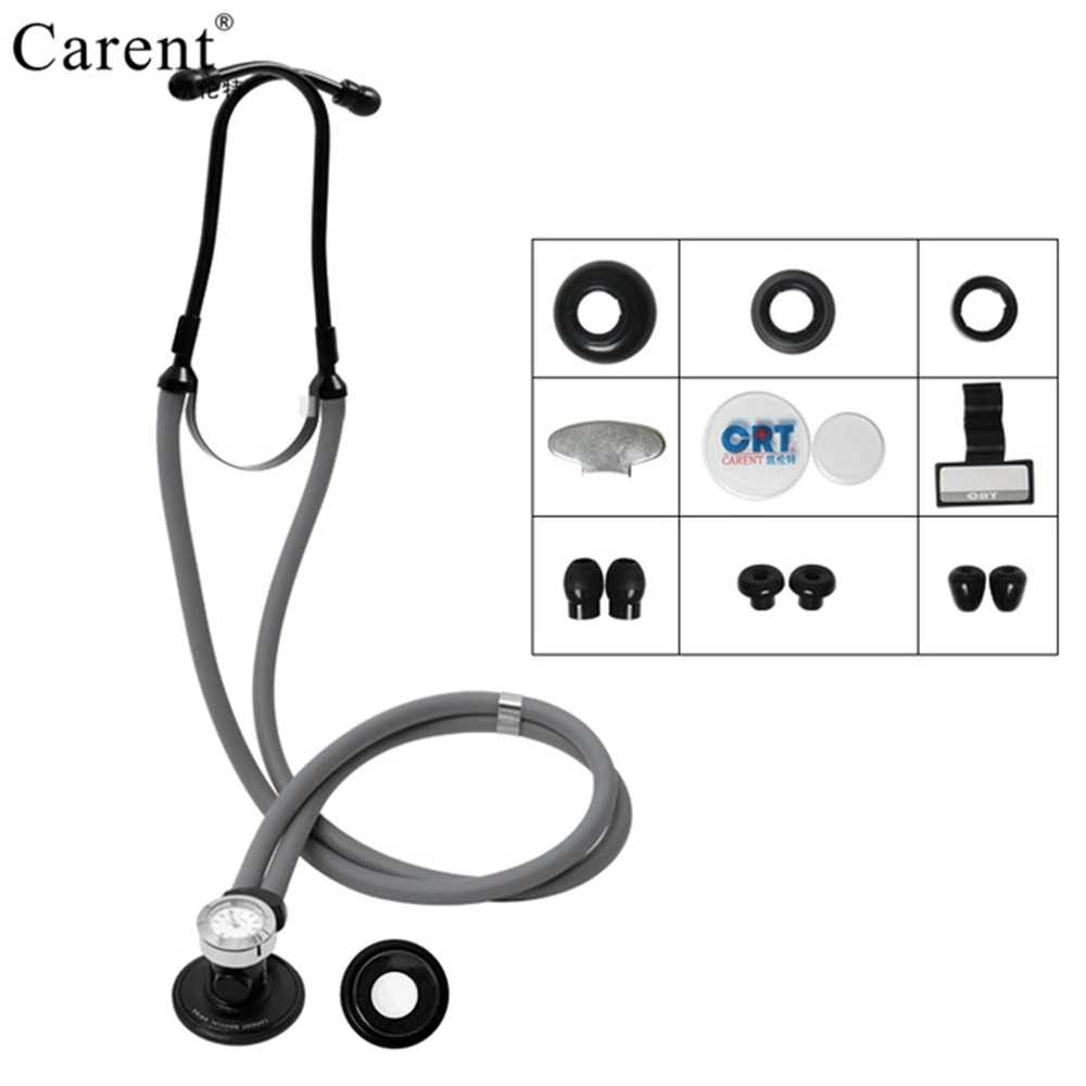 Black gray Carent многофункциональные медицинские часы стетоскоп часы профессиональный доктор стетоскоп-колокольчик головка звуковой плод сердце Auscultation - Цвет: Black gray