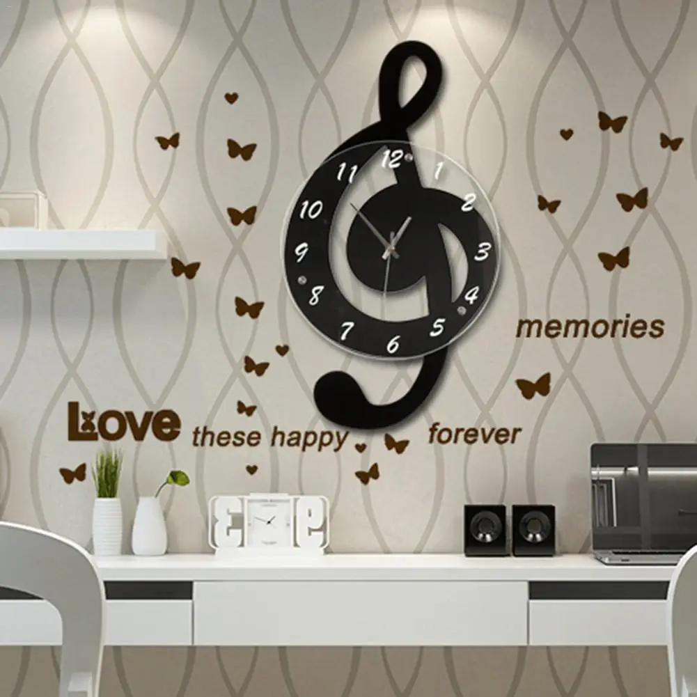 

G-Clef Music Wall Clock Modern Minimalist Wall Clock Quartz Movement for Bedroom Living Room Personality Decoration