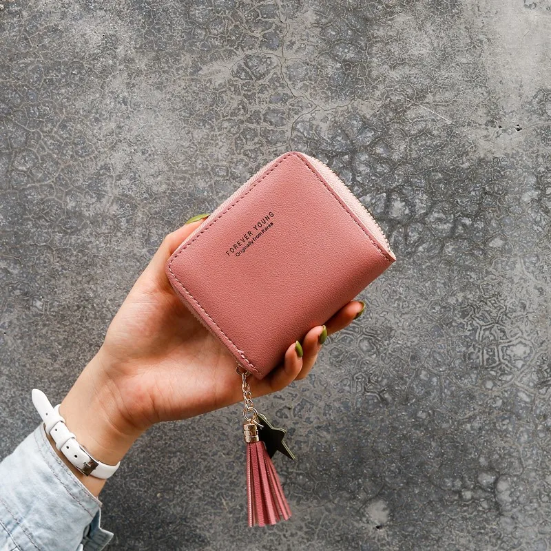 

2020 Korean Mini Wallet Ladies Short Zipper Cute Coin Purse Student Short Su Liu Female Wallet womens wallet