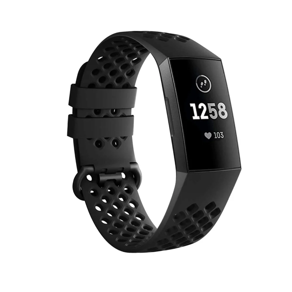 Breathable Bands For Fitbit Charge 4 Smart Watch Bracelet Soft TPU Wrist Band Watch Strap For Fitbit Charge 3 SE Small Large 