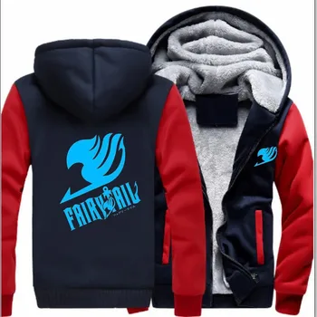 

Fairy tail sweater men and women cardigan luminous animation surrounding plus velvet thick autumn and winter color matching coat