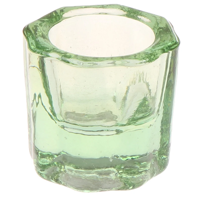 Миниатюрная акриловая стеклянная акриловая чашка для дизайна ногтей Хрустальная банка для смешивания акриловой жидкости и акрилового порошка крошечное блюдо с восьмиугольным стаканом