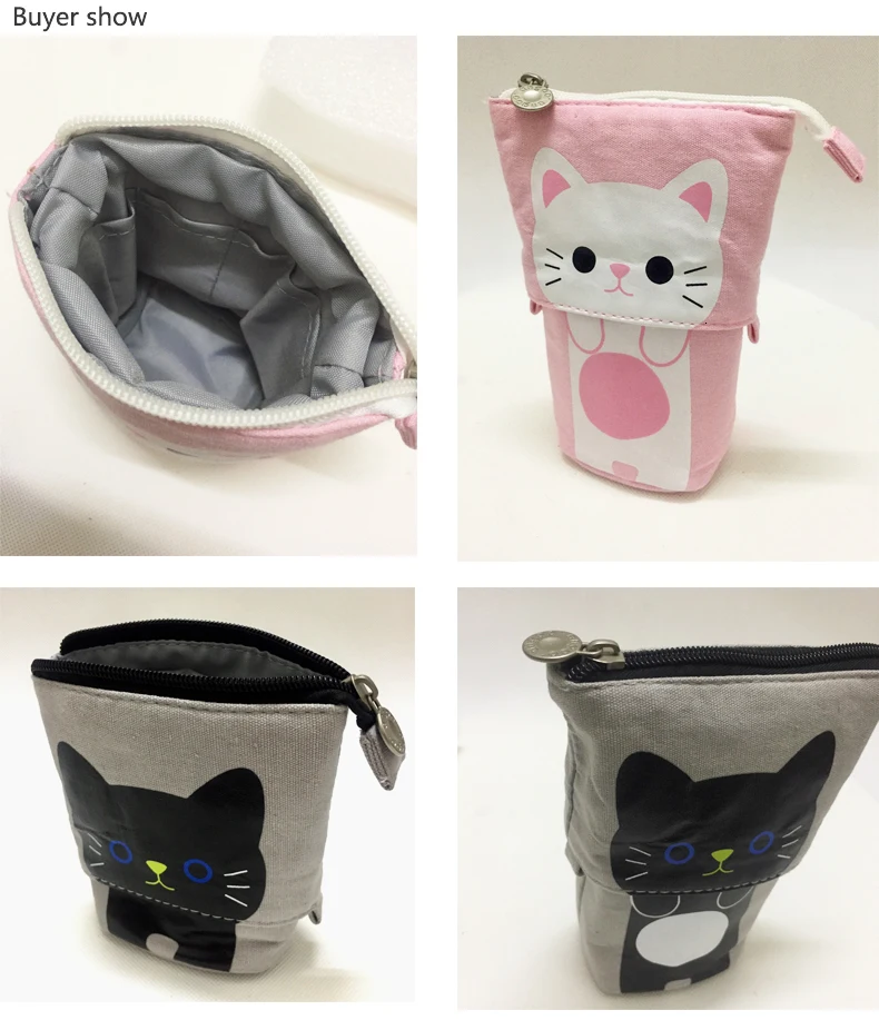 Милый Пенал чехол на молнии в виде Kawaii Cat Пенал для карандашей для мальчиков и девочек, школьные принадлежности канцелярский подарок для студента для детей Trousse школьников Stylo