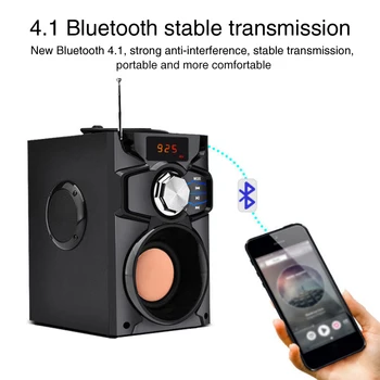 

LCD Screen Subwoofer Remote Control FM Radio Portable Wireless With Antenna For Phone Tablet Home Audio Bluetooth Speaker