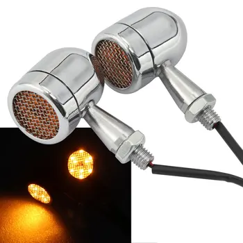 

Universal Motorcycle Retro Metal 12V LED Turn Signal Light Vintage LED Flashing Indicator Light Fit for Harley Honda Yamaha