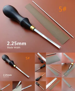 

1pc 2.25mm Leather Craft Stainless Steel Leather Edge Beveler Skiving Skiver Edger + Sharpener Tool Set Sewing Stitching Carving