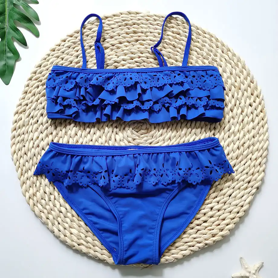 ruffle girl swimwear