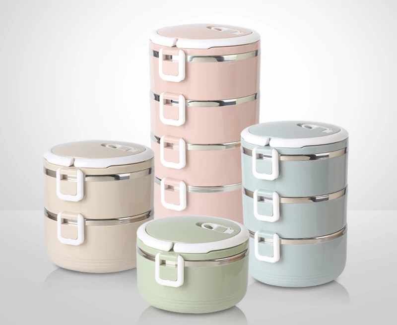 New Stainless Steel Insulation Food Container Japanese Portable Travel School Kids Adults Thermal Bento Lunch Box Tableware Sets7