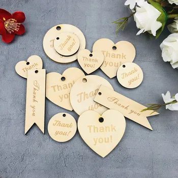 

50pcs Small Love/Star/Round Wooden Creative Hang Card Can Custom Letters LOGO Design , DIY Handwriting for Wedding or Christmas