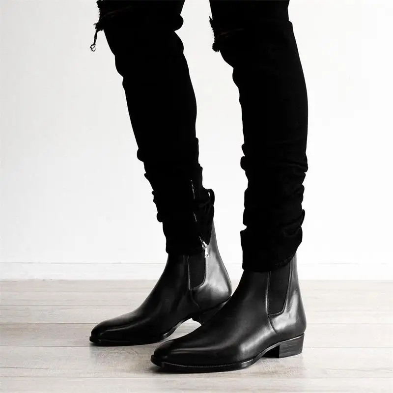 Chelsea Boots Men Free | Round Chelsea Ankle Boots New Chelsea Boots - Aliexpress