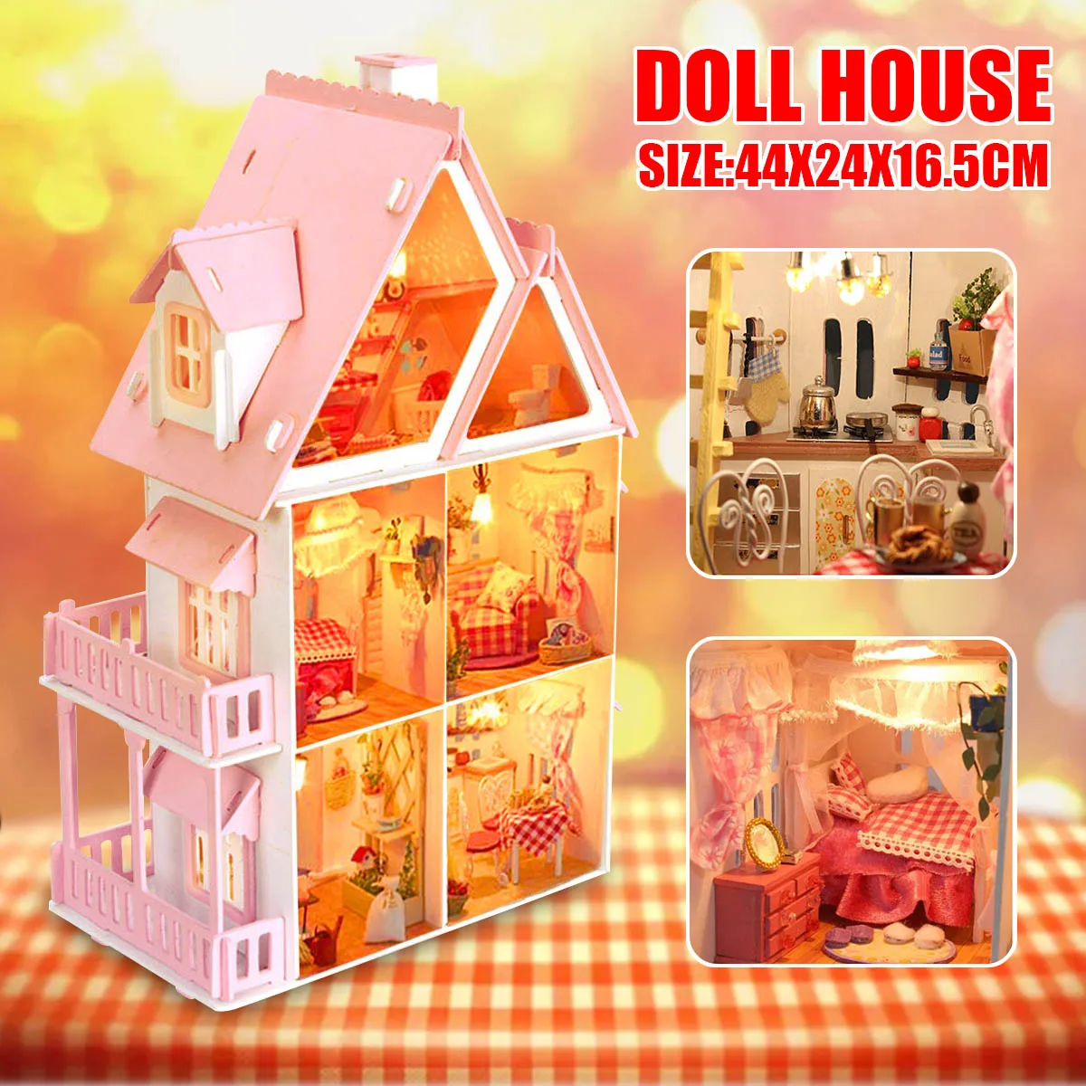 

Doll House Furniture DIY Miniature 3D Wooden Miniaturas Dollhouse Model sets Kids Handmade Toy for Children Birthday Gifts