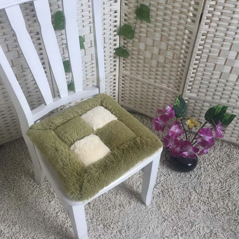 3 Solid Color Washable Dining Chair Cushion Square Seat Cushion Thickening Velvet Home Tatami Seat Cushion Tatami Mat 40x40cm - Цвет: 3