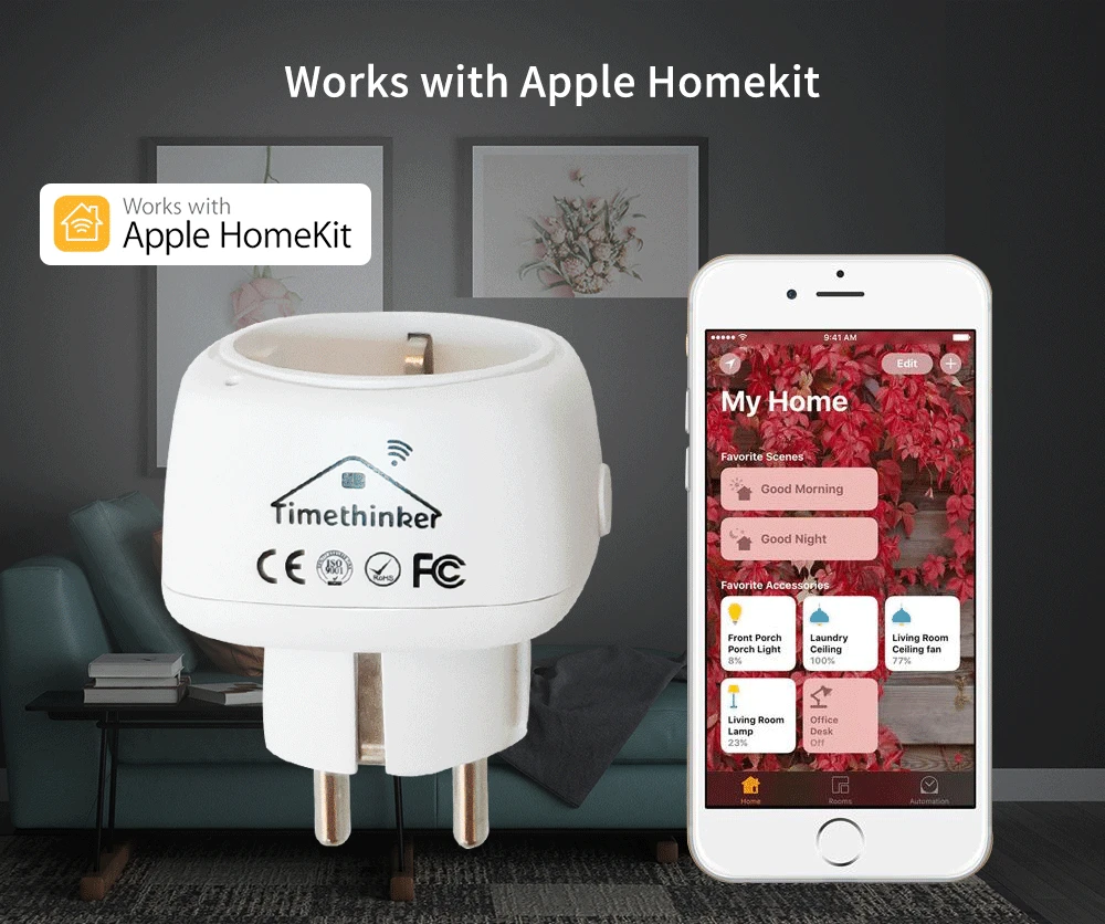 Смарт-розетка Timethinker WiFi для Apple Homekit для Alexa Google Home EU US Smart Home Plug Siri Голосовое управление Дистанционное управление