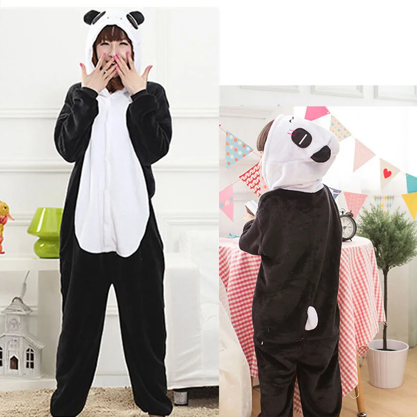 Детский Взрослый комбинезон, Женский костюм животного, необычный мягкий Аниме Покемон, косплей, Цельный Детский Зимний комбинезон для мальчиков и девочек - Цвет: Panda
