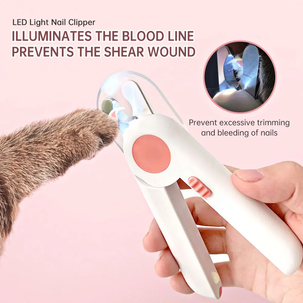 

Pet Dog Nail Clippers Trimmer Led Light Pet Dog Claw Cutting Grinders Professional Beauty Scissors Dog Grooming Nail Trapper