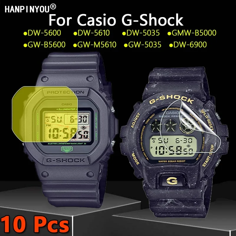 10 Pz Per Casio Dw-5600 Dw-5610 Dw-6900 Gw-B5600 Gw-M5610 Gw-6900 5035 Ultra Trasparente Morbido Tpu Pellicola Salvaschermo-Non Vetro
