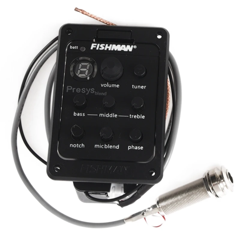 

Acoustic Guitar Pickup and Preamp Built-in Tuner and EQ black