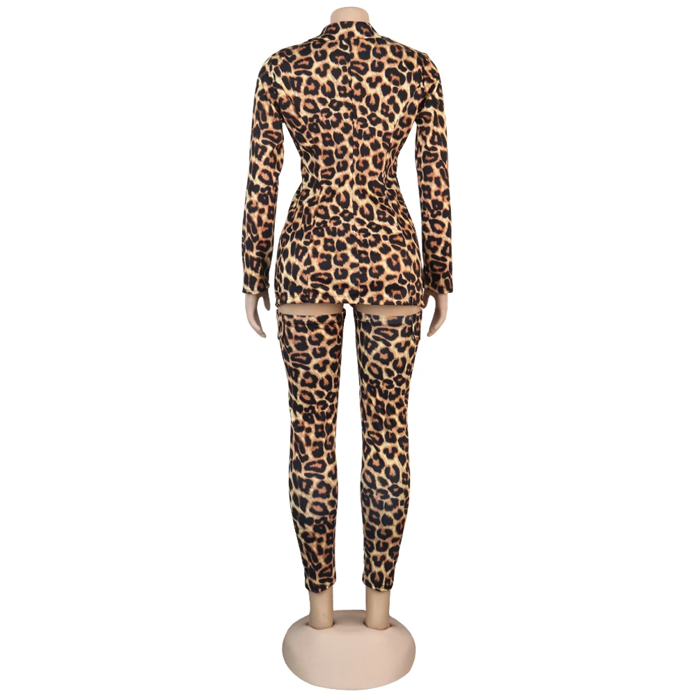 ZOOEFFBB, сексуальная клубная одежда, камуфляжный леопардовый комплект размера плюс из двух предметов, Женский фестивальный Топ и штаны, осенний костюм из 2 предметов, комплекты для дня рождения