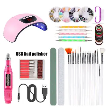 

Nail Art Set USB 45W UV Nail Dryer Lamp Electric Polisher Dotting Painting Pen