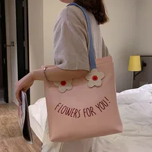 Женская Повседневная Сумка-тоут, сумки через плечо, экологически чистые портативные многоразовые сумки для покупок с буквенным узором, студенческие сумки, сумки