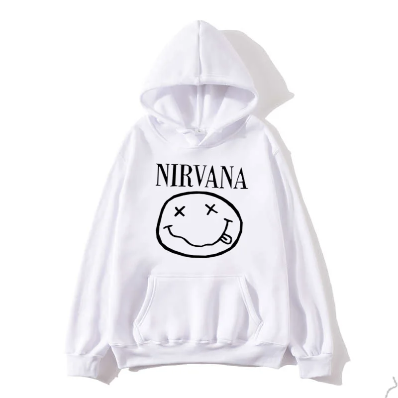 

Nirvana sweatshirt for men and women hooded simple wild casual plus size hot sweatshirt korean version warm kawaii loose streetw