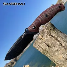 SANRENMU SRM NEW S745 Fixed Blade Knife With K Sheath 14C28 Outdoor Camping Utility Survival Tactical Hunting Knivse EDC Tool