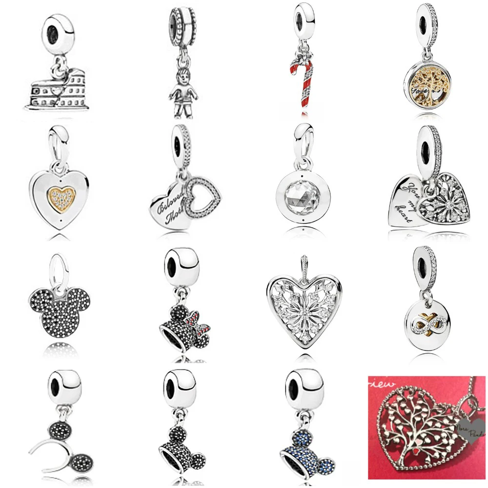 

2019 NEW 100% 925 Sterling Silver Family Tree Crystal Valentine's Day Pendant Charm Beads collocation DIY Bracelet Wholesale