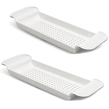 

2 Pcs Bath Rack Scalable Can Be Used to Store and Drain Bath Accessories or Toys Suitable for Bathtub