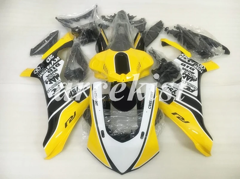 Литьевая Форма ABS Обтекатели комплект подходит для YAMAHA YZF-R1 YZF R1 15 16 17 18 YZF1000 на заказ желтый белый