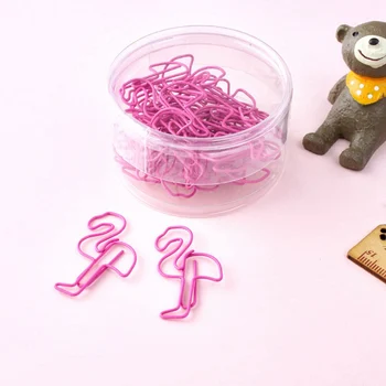 

24 Pcs/Lot Beautiful Flamingo Bookmark Planner Paper Clip Metal Material Bookmarks for Book Stationery School Office Supplies