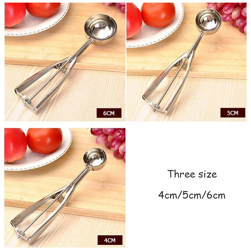 Ложка для мороженого Кухня инструменты 3 Размеры Нержавеющая сталь Весна ручка